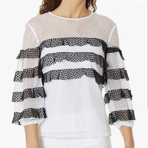 Milly Gabriella Lined Black and White Top